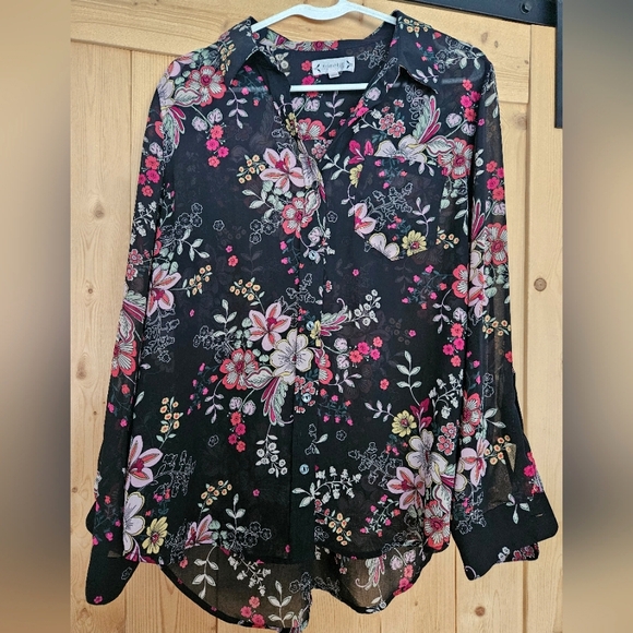 Nanette Lepore Tops - Nanette Lepore Button Up Blouse, Large, flowered
